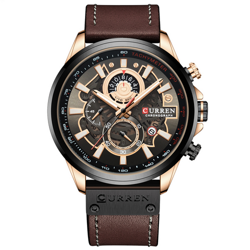 Curren 8380 Black-Cuprum-Dark Brown