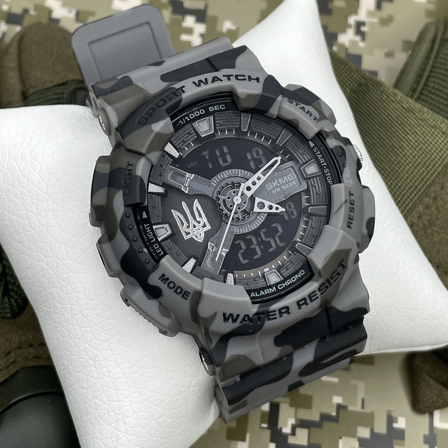 Skmei 1688CMGRUA Camo Grey Glory to Ukraine
