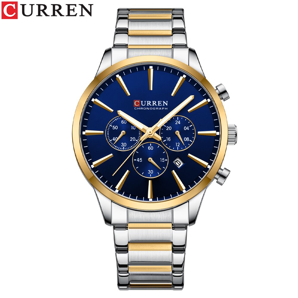 Curren 8435 Silver-Gold-Blue
